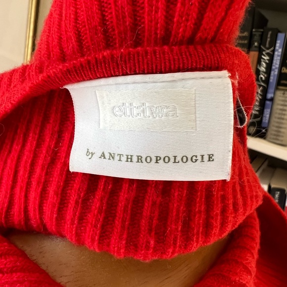 ANTHROPOLOGY ett:twa sexy red ribbed vneck tunic NWOT - Picture 6 of 8